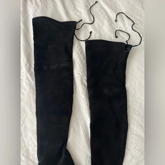Stuart Weitzman Tieland Over The Knee OTK Boot - Black Suede - 8.5 US - Picture 7 of 16
